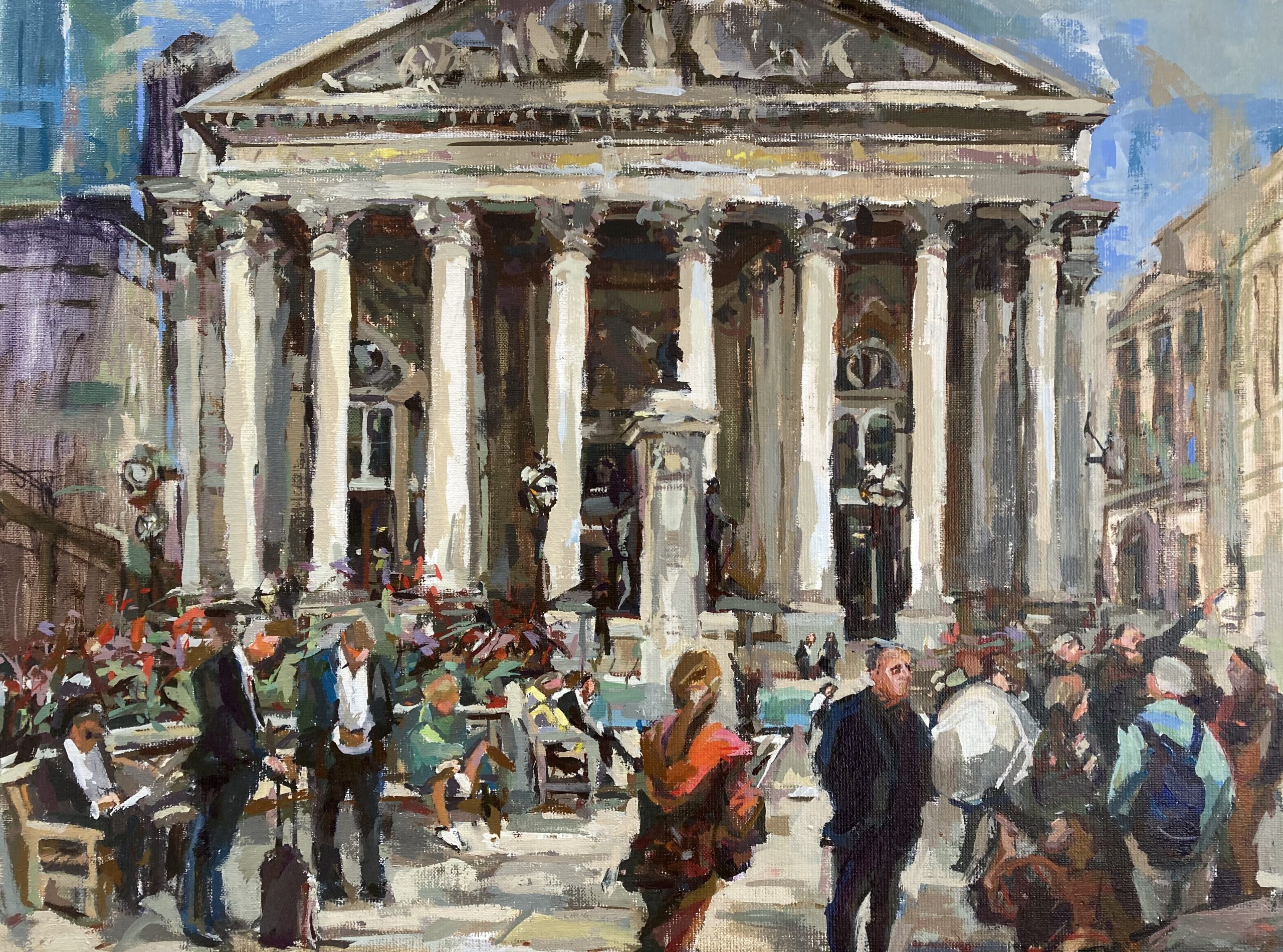 Finished Royal Exchange, Oil on canvas, 2022. 45.7cm x 61cm